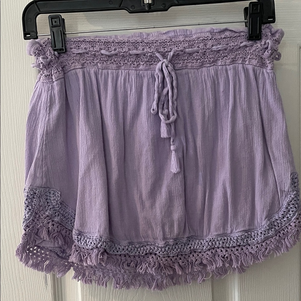 Aerie Lavender Crochet Trim Skirt
